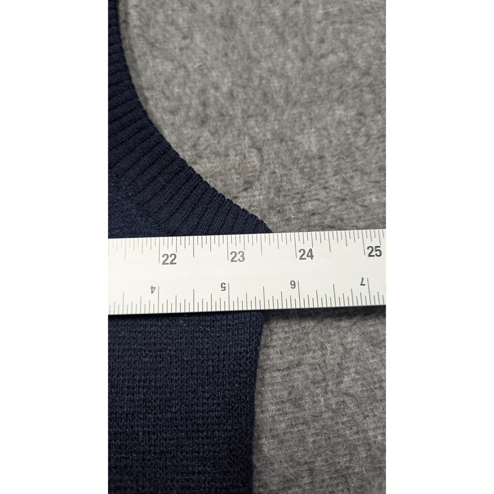 Vtg Sansabelt Sweater Mens Large Blue‎ Grandpa Wool Blend Y2K Preppy Professor - Picture 8 of 11